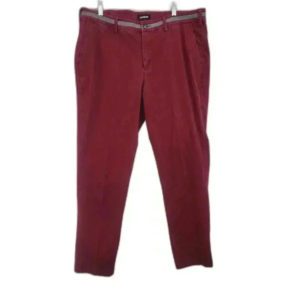 Express Chino 365 Comfort Skinny Red Stretched Men's 38x31